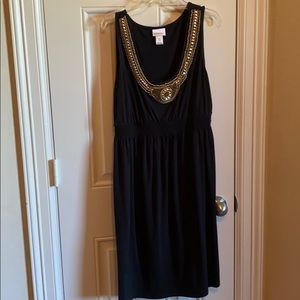 Other good maternity black and gold beaded dress